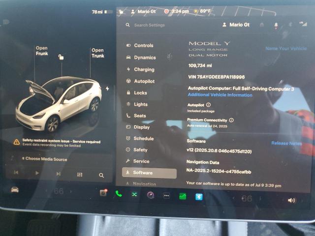 2023 TESLA MODEL Y 7SAYGDEE8PA118996