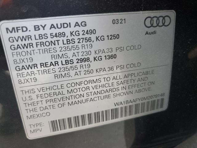 2021 AUDI Q5 PREMIUM WA1BAAFY0M2079148