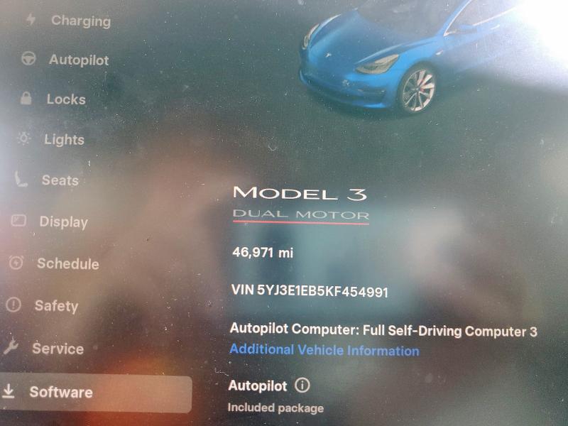 2019 TESLA MODEL 3 5YJ3E1EB5KF454991