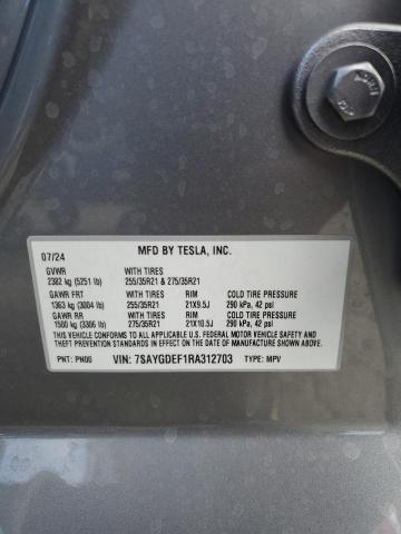 2024 TESLA MODEL Y 7SAYGDEF1RA312703