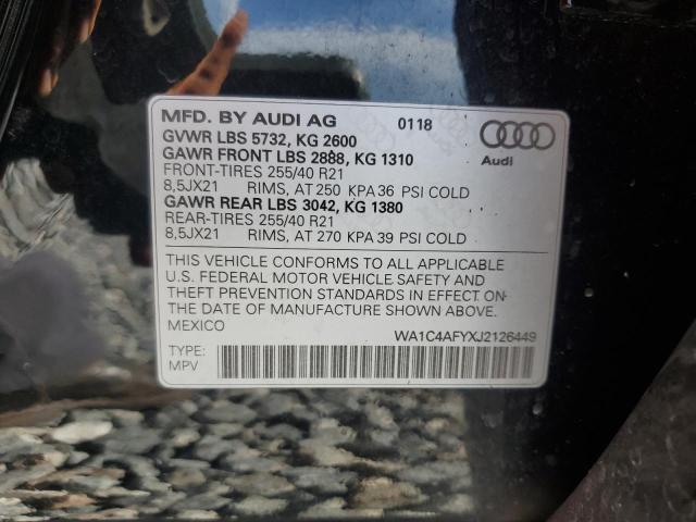 2018 AUDI SQ5 PRESTI WA1C4AFYXJ2126449