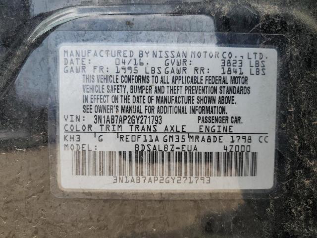 2016 NISSAN SENTRA S - 3N1AB7AP2GY271793