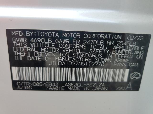 2022 LEXUS IS 300 JTHDA1D27N5119978
