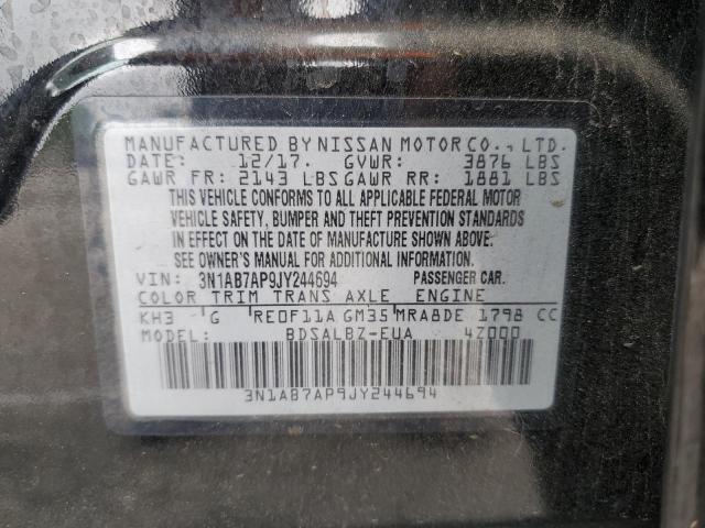 2018 NISSAN SENTRA S 3N1AB7AP9JY244694