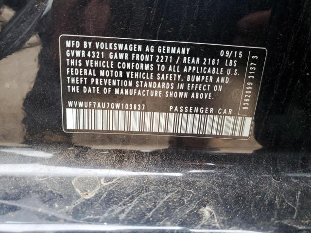 2016 VOLKSWAGEN GOLF R WVWUF7AU7GW103837