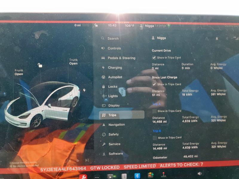 2020 TESLA MODEL 3 - 5YJ3E1EA4LF643964