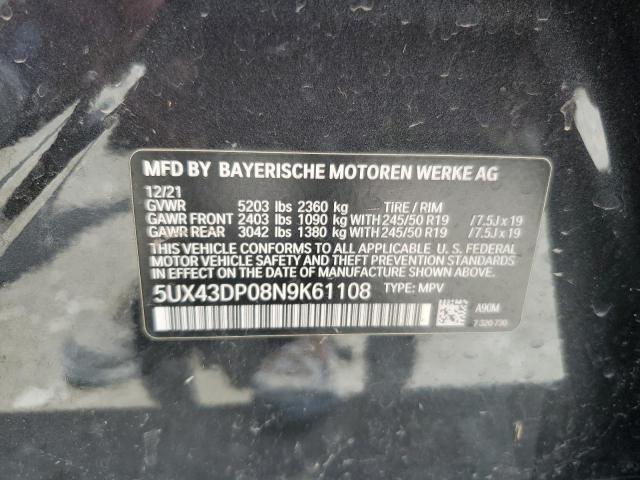 2022 BMW X3 SDRIVE3 5UX43DP08N9K61108