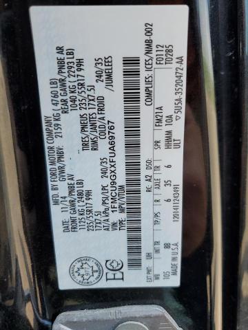 2015 FORD ESCAPE SE 1FMCU9GXXFUA69767