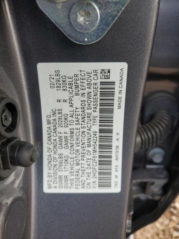 2021 HONDA CIVIC LX 2HGFC2F61MH542249
