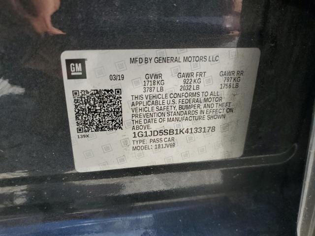 2019 CHEVROLET SONIC LT - 1G1JD5SB1K4133178