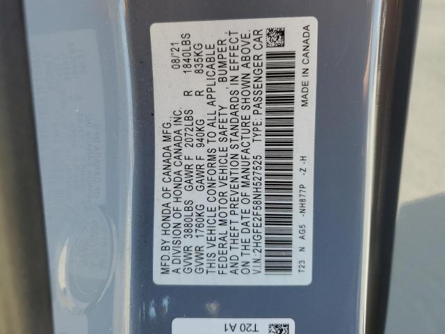 2022 HONDA CIVIC SPOR - 2HGFE2F58NH527525