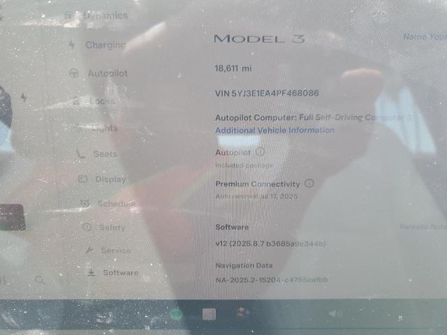 2023 TESLA MODEL 3 5YJ3E1EA4PF468086