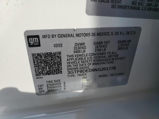 2022 GMC SIERRA LIM 3GTP8DED9NG201778