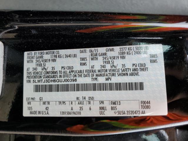 2016 LINCOLN MKC RESERV 5LMTJ3DH6GUJ00398