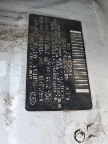 2019 HYUNDAI IONIQ - KMHC75LH7KU049582