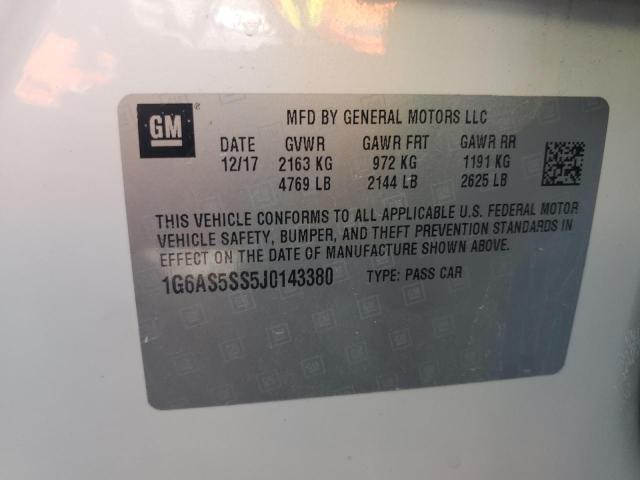 2018 CADILLAC CTS PREMIU 1G6AS5SS5J0143380