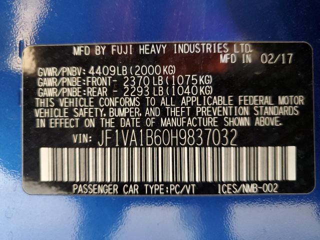 2017 SUBARU WRX - JF1VA1B60H9837032