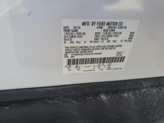 2016 FORD EXPLORER S - 1FM5K8GT8GGC59587
