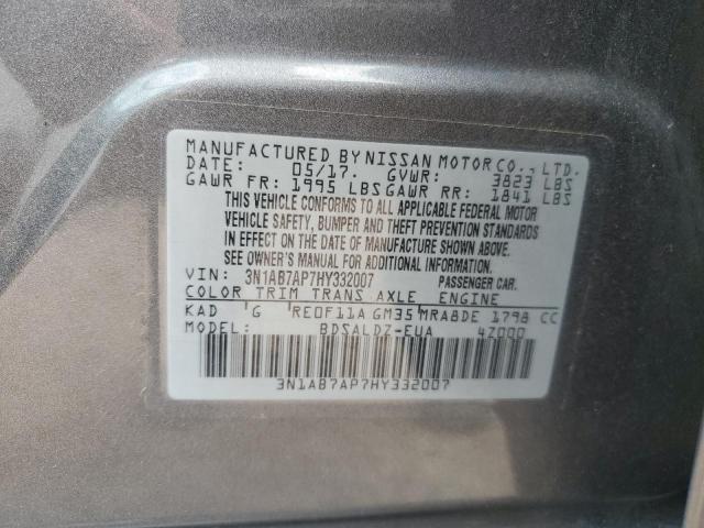 2017 NISSAN SENTRA S 3N1AB7AP7HY332007