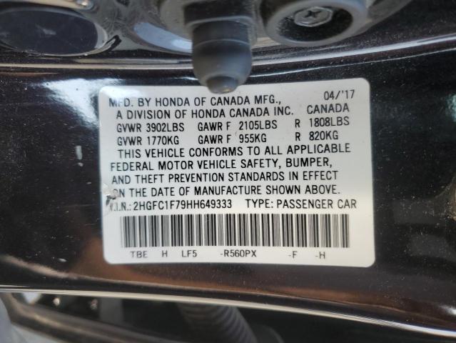 2017 HONDA CIVIC EXL 2HGFC1F79HH649333