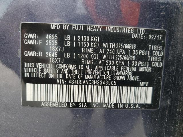 2017 SUBARU OUTBACK 2. 4S4BSANC3H3343905