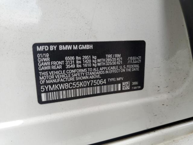 2019 BMW X6 M - 5YMKW8C55K0Y75064