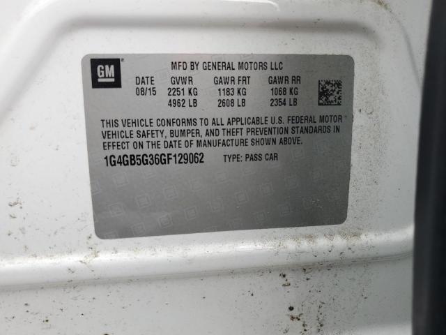 2016 BUICK LACROSSE - 1G4GB5G36GF129062