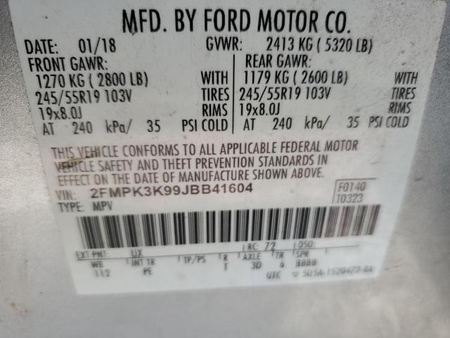 2018 FORD EDGE TITANIUM 2FMPK3K99JBB41604