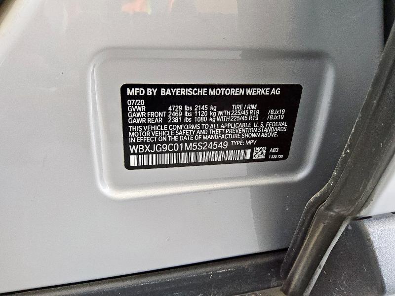 2021 BMW X1 XDRIVE2 WBXJG9C01M5S24549
