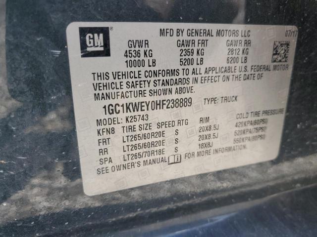 2017 CHEVROLET SILVERADO - 1GC1KWEY0HF238889
