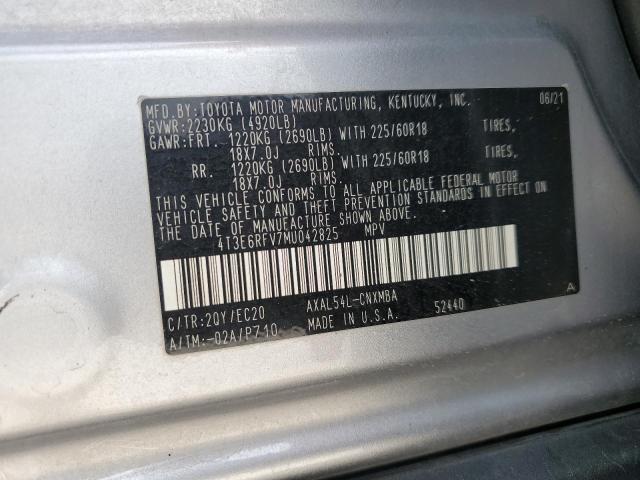 2021 TOYOTA RAV4 XSE 4T3E6RFV7MU042825