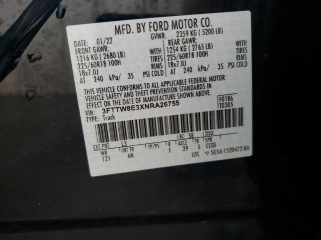 2022 FORD MAVERICK X 3FTTW8E3XNRA26755