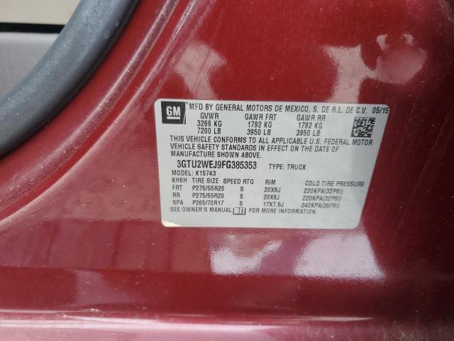 2015 GMC SIERRA K15 3GTU2WEJ9FG385353