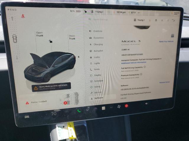 2025 TESLA MODEL 3 5YJ3E1EA6SF935985