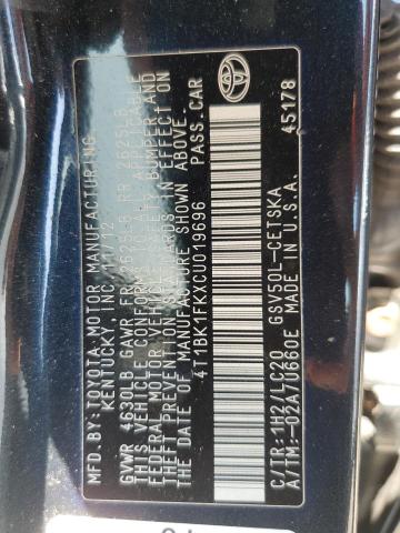 2012 TOYOTA CAMRY SE - 4T1BK1FKXCU019696