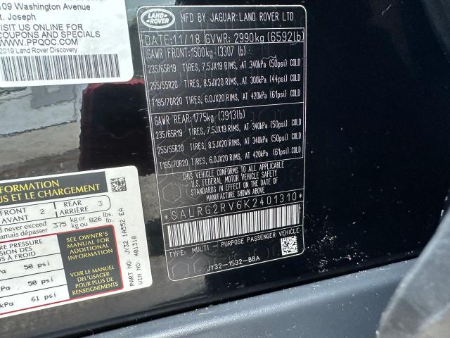 2019 LAND ROVER DISCOVERY SALRG2RV6K2401310