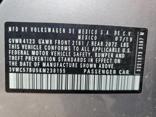 2019 VOLKSWAGEN JETTA S - 3VWC57BU5KM238155