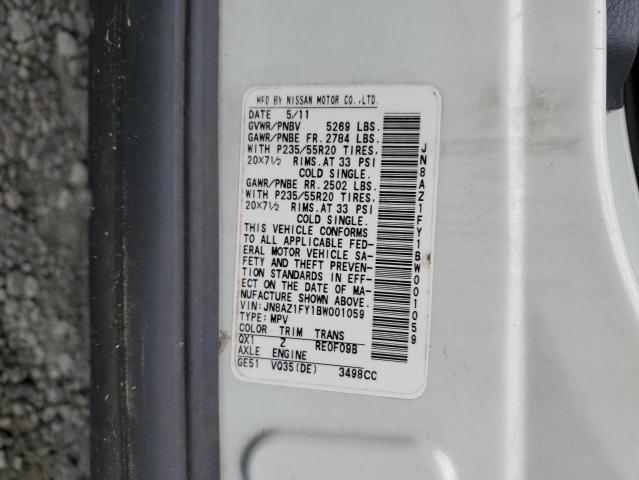 2011 NISSAN MURANO CRO - JN8AZ1FY1BW001059