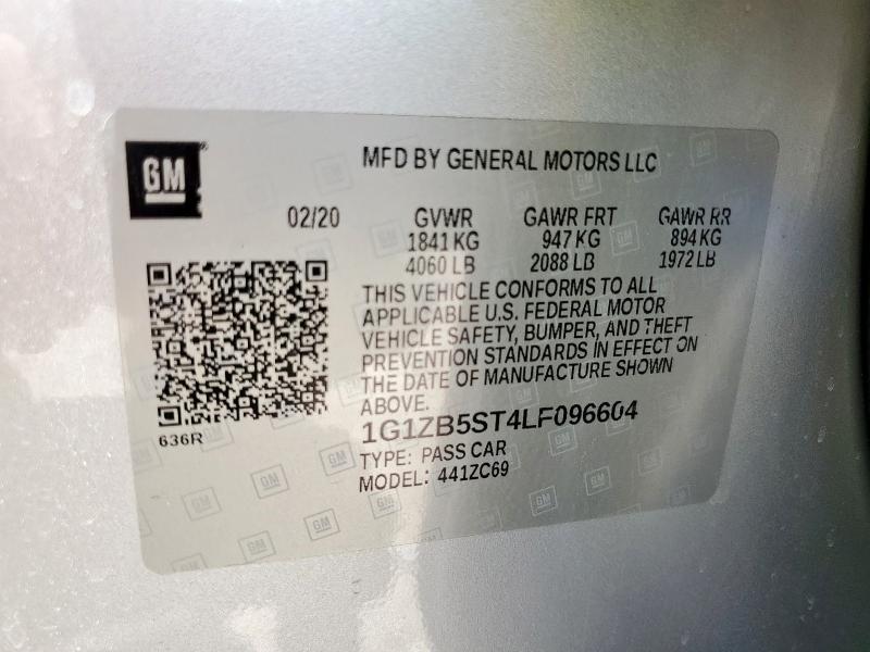 2020 CHEVROLET MALIBU LS 1G1ZB5ST4LF096604