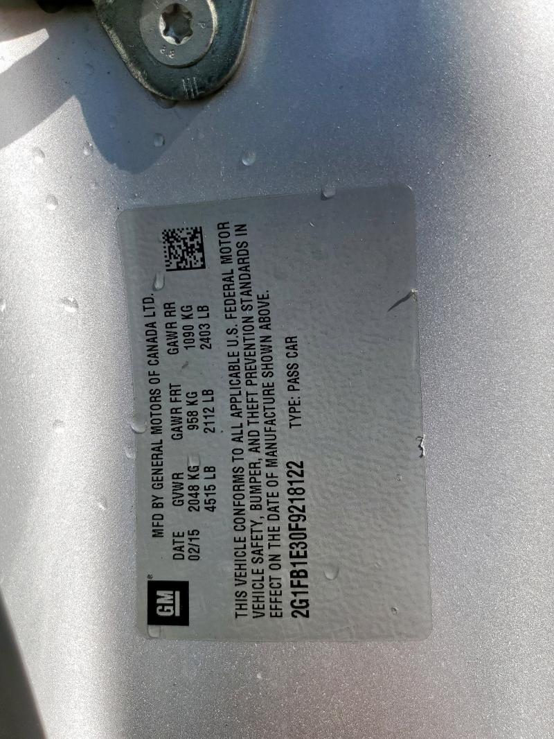 2015 CHEVROLET CAMARO LS - 2G1FB1E30F9218122