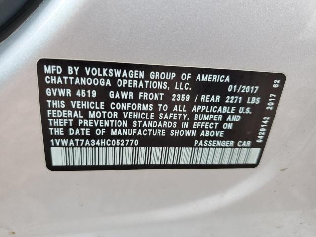 2017 VOLKSWAGEN PASSAT S - 1VWAT7A34HC052770