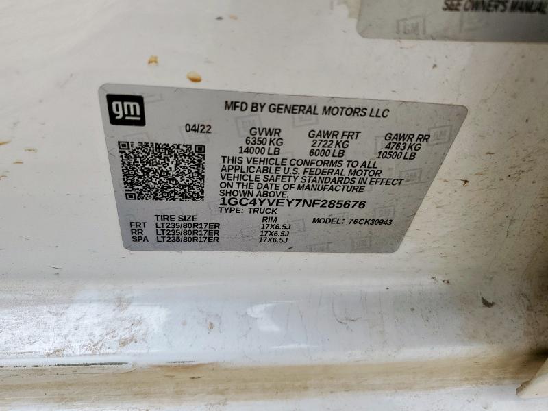 2022 CHEVROLET SILVERADO - 1GC4YVEY7NF285676