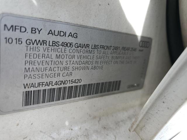 2016 AUDI A4 PREMIUM WAUFFAFL4GN015420