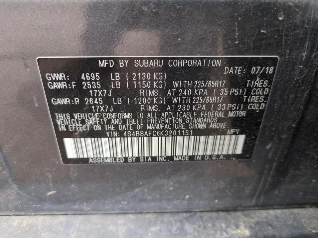 2019 SUBARU OUTBACK 2. 4S4BSAFC6K3201151