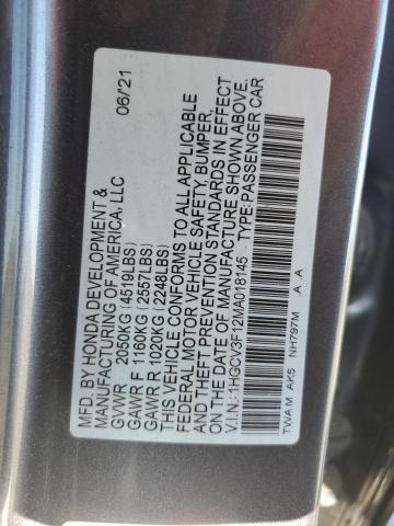 2021 HONDA ACCORD HYB 1HGCV3F12MA018145