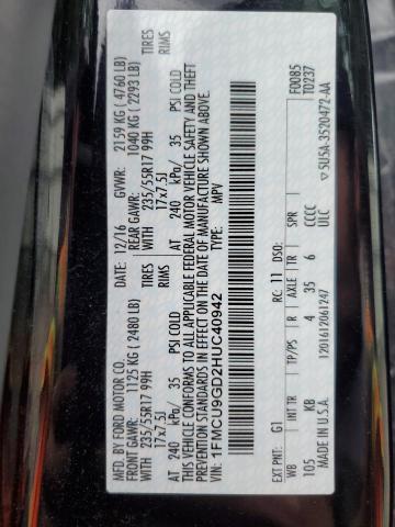 2017 FORD ESCAPE SE - 1FMCU9GD2HUC40942