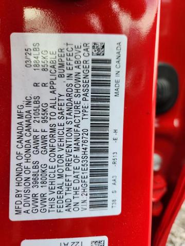 2025 HONDA CIVIC SI 2HGFE1E53SH476720
