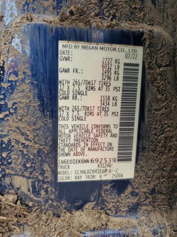 2022 NISSAN FRONTIER S 1N6ED1EK6NN692539