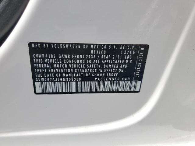 2016 VOLKSWAGEN JETTA S 3VW267AJ7GM308360