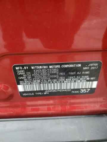 2017 MITSUBISHI OUTLANDER JA4AR3AU7HZ044222